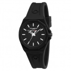 Sector 960 33mm 3h black dial black silicon st femminile