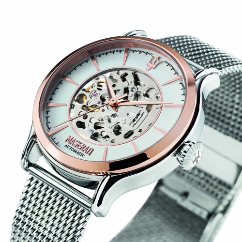 Maserati Epoca 42mm auto schelet brac ss+rg case maschile