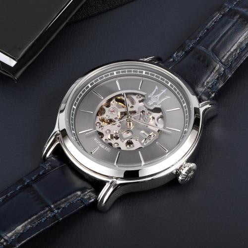 Maserati Epoca auto 45mm grey dial blue str maschile R8821118006