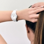 Sector 960 33mm 3h white dial white silicon st femminile