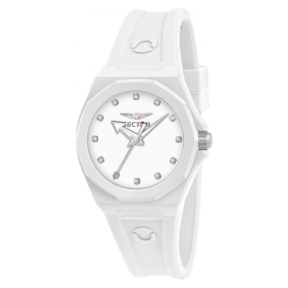 Orologi femminile: orologio femminile Sector 960 33mm 3h white dial white  silicon st