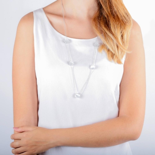 Morellato Gemma pendant 75+5cm cat eye white arg. donna SAKK17
