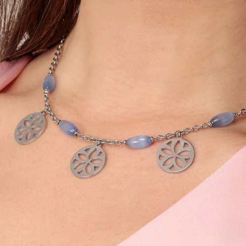 Morellato Fiore coll. elements &cat eye blu 40+5cm femminile