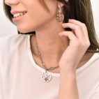 Morellato Fiore pend. charm cat eye dark rose40+5 femminile