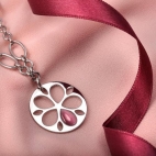 Morellato Fiore pend. charm cat eye dark rose40+5 femminile