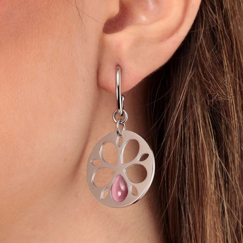 Morellato Fiore hoop orecc. charm cat eye rose femminile SATE08