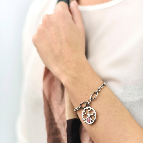 Morellato Fiore br. charm wcat eye dark rose16+3 femminile