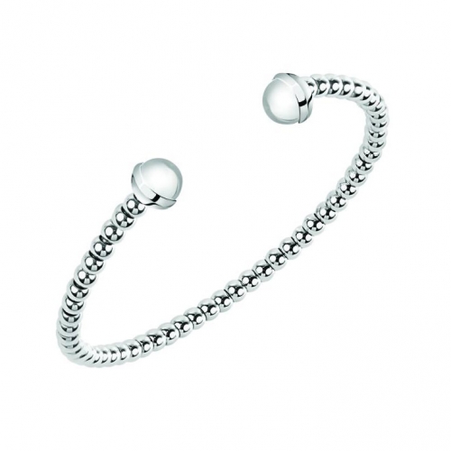Morellato Enjoy bangle cuff ss boules white stones femminile