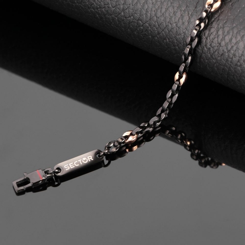 Sector Gioielli Energy br.ip black & rg marine chain maschile