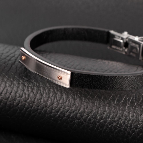 Sector Gioielli Bandy br. black leather tag wrg screw maschile