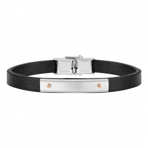 Sector Gioielli Bandy br. black leather tag wrg screw maschile