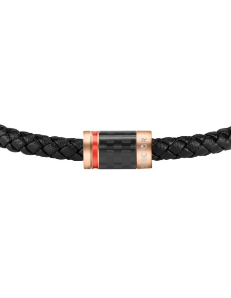 Sector Gioielli Bandy br. blk braided leather closure rg