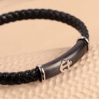 Sector Bandy br. blk leather ip blk+ss 190mm maschile SZV61
