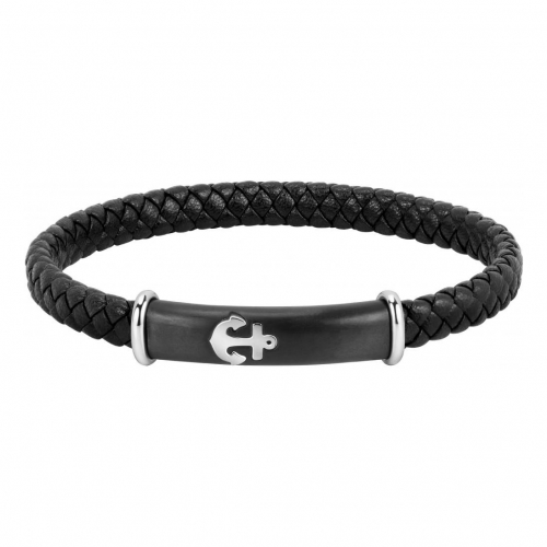 Sector Bandy br. blk leather ip blk+ss 190mm maschile SZV61