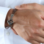 Sector Gioielli Bandy br. brown leather ss buckle uomo SZV23