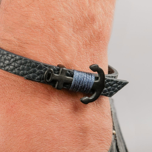 Sector Gioielli Bandy br. blue leather ip black 235mm uomo SZV31