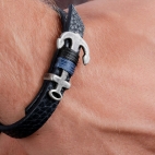 Sector Gioielli Bandy br.blue leather vint ip gun 235mm uomo