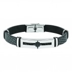 Sector Gioielli Marine br.ss + pvd black + black leather uomo