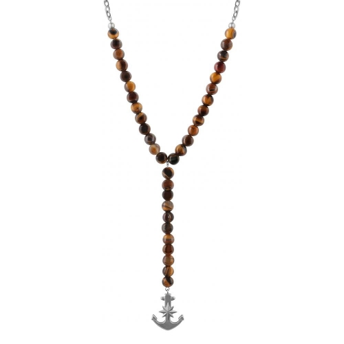 Sector Gioielli Natural pend.rosary tiger eye anchor ele uomo