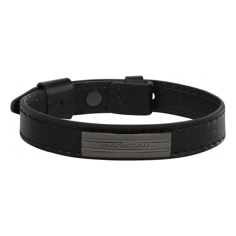 Bracciale uomo Maserati Maserati j br. gun \u0026 black leather 250mm JM218AMF05