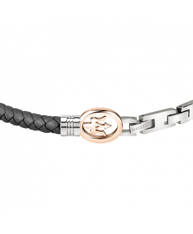 Bracciale Maserati br grey leather +ip rg logo 215 JM320ASS02 in offerta