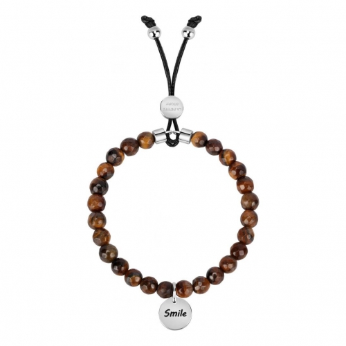 La Petite Story Br. with natural stone tiger eye smile