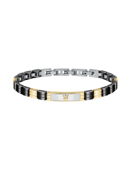 Bracciale MASERATI uomo Logo Ceramic nero / oro