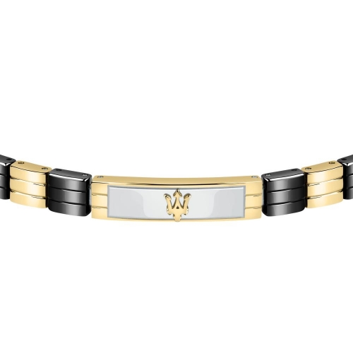 Bracciale MASERATI uomo Logo Ceramic nero / oro