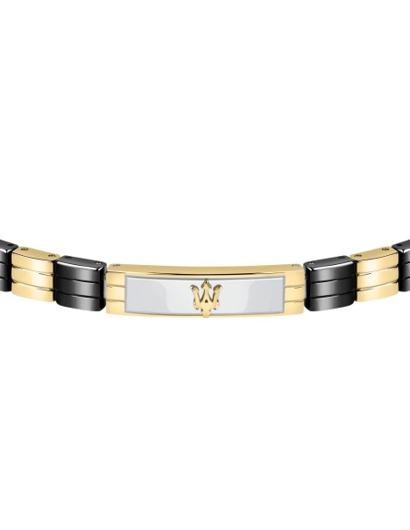 Bracciale MASERATI uomo Logo Ceramic nero / oro