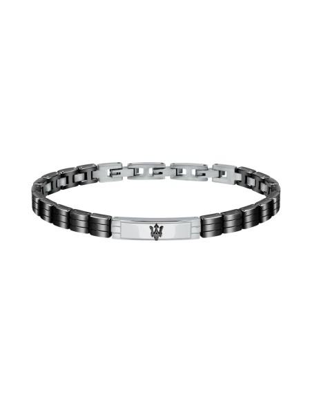 Bracciale MASERATI uomo acciaio e ceramica nera