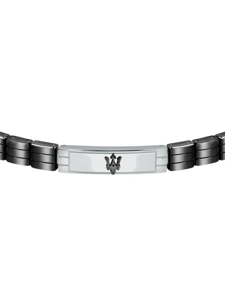 Bracciale MASERATI uomo acciaio e ceramica nera