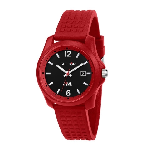 Sector 16.5 40mm 3h black dial red silicon st