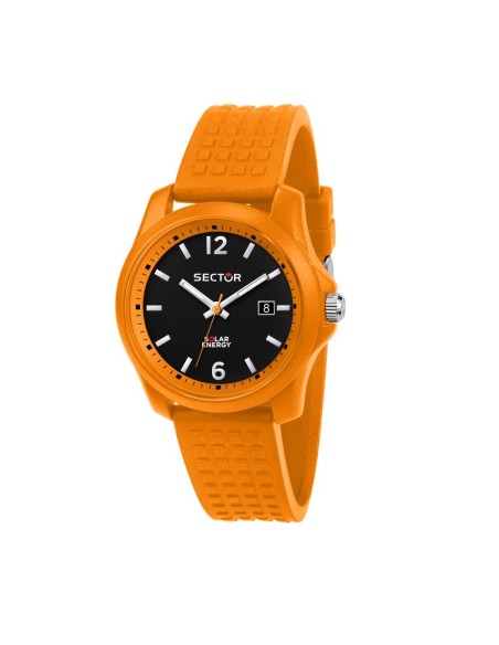Sector 16.5 40mm 3h black dial orang silicon st