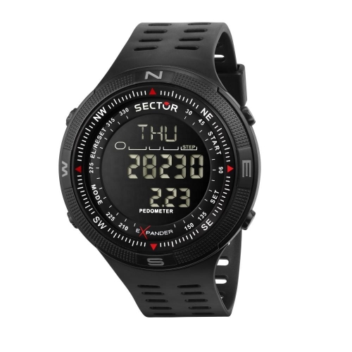 Sector Ex-29 44mm digital black pu strap