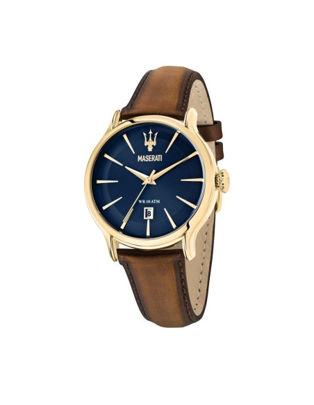 Maserati Epoca 42mm 3h blue dial brown strap