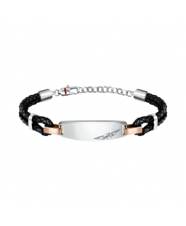 Bracciale SECTOR uomo Bandy pelle nera / acciaio (SZV75)