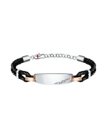 Bracciale SECTOR uomo Bandy pelle nera / acciaio (SZV75)