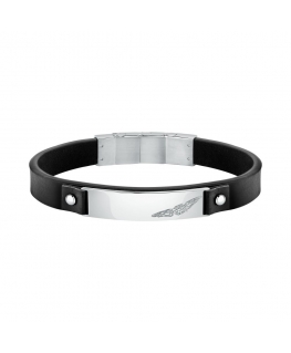 Bracciale SECTOR uomo Bandy pelle nero / acciaio (SZV80)