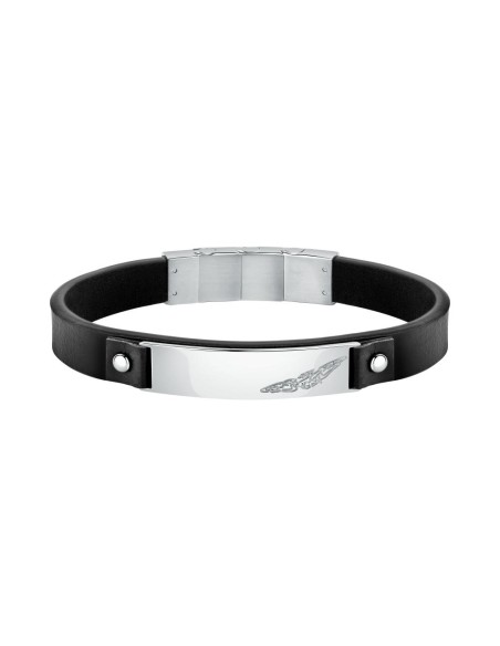 Bracciale SECTOR uomo Bandy pelle nero / acciaio (SZV80)