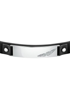 Bracciale SECTOR uomo Bandy pelle nero / acciaio (SZV80) 2