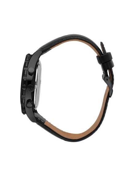 Orologio TRUSSARDI uomo T-logo cronografo pelle total black