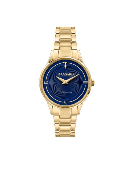 Orologio TRUSSARDI donn Gold Edition acciaio dorato / blu