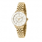 Orologio MASERATI donna Successo Solar acciaio dorato / bianco