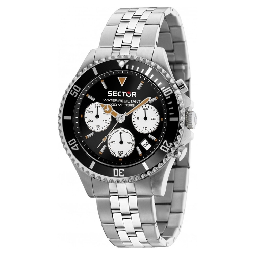 Sector 230 43mm chr black dial br ss uomo R3273661010