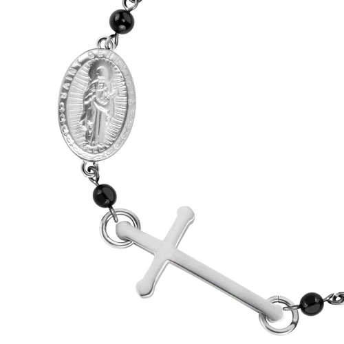 Sector Spirit br. rosary cross black onyx maschile SZQ23