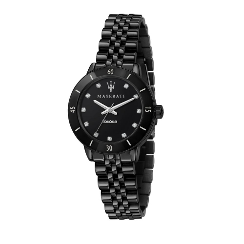 Maserati Successo solar 32mm 3h blk dial br blk