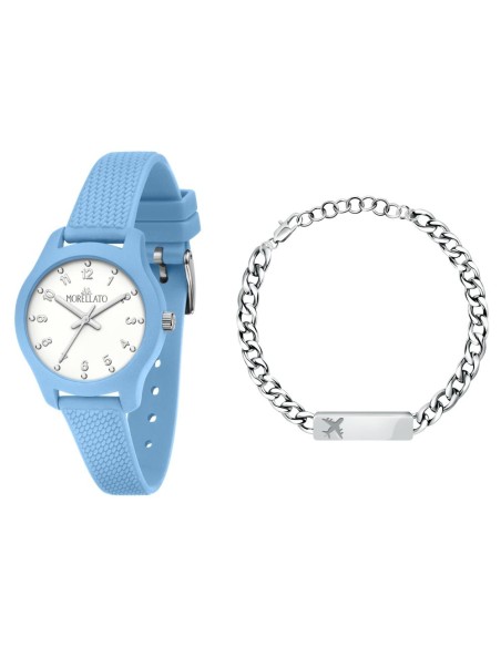 Morellato Soft 32mm 3h wh dial l.blu sil st+saui01