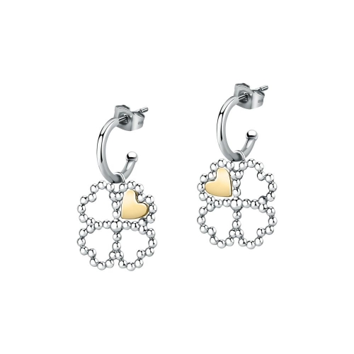 Morellato Dolcevita earrings ss & yg 4 leaf clover