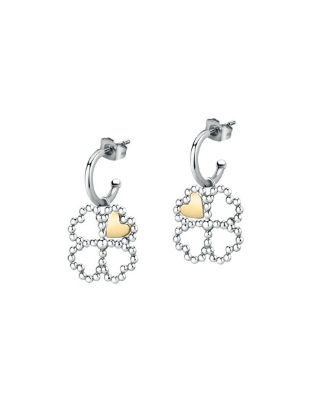 Morellato Dolcevita earrings ss & yg 4 leaf clover
