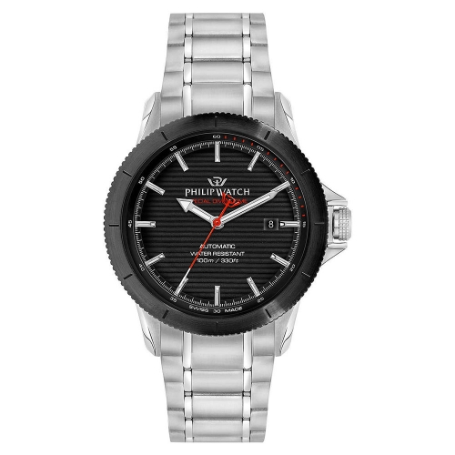 Philip Watch Grand reef 43mm 3h auto black dial br ss maschile